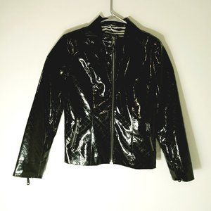 Pamela McCoy Black Poly/Vinyl /Vegan Short Jacket